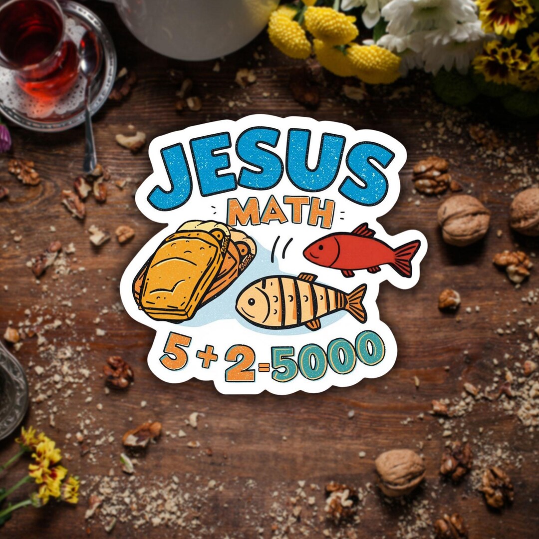 Jesus Math Talent Jesus Math Sticker Christian Faith Bible Religious Vinyl Decal Laptop ...