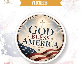 God Bless America Sticker Patriotic Fourth Of July Decor Laptop Water Bottle Tumbler Americana USA Party Gift Decal