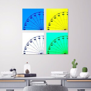 Ferris Wheel Print Set of 4, Americana Gift , Fun Nursery Wall Art, Baby Shower Gift, State Fair Collection, Multi Panel Art, FREE SHIPPING