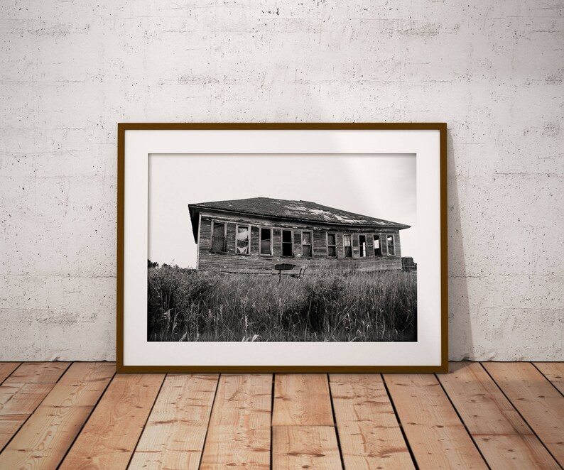 Schoolhouse Print Wooden School Rustic Decor American Etsy