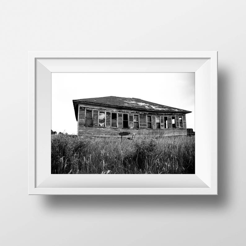 Schoolhouse Print Wooden School Rustic Decor American Etsy
