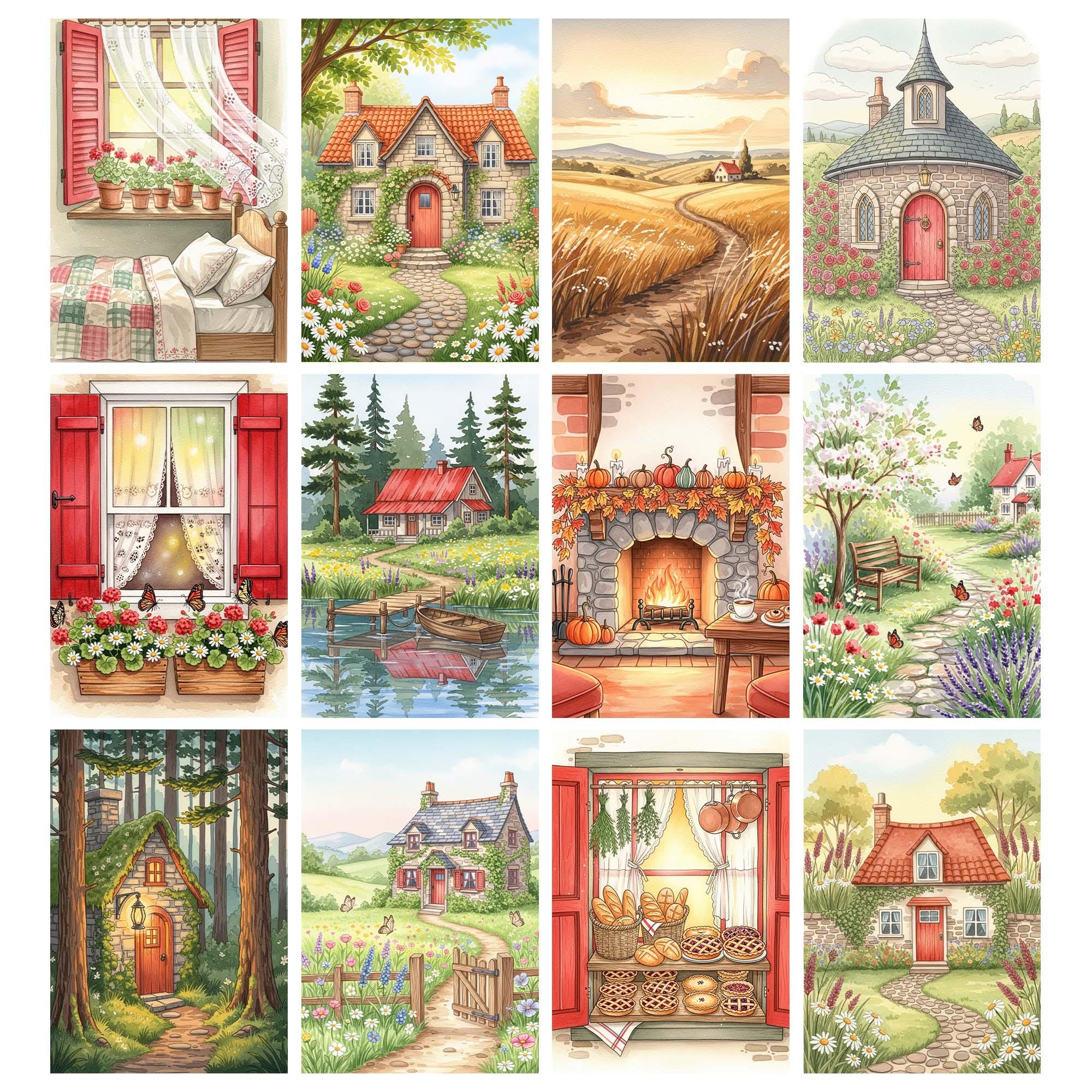 Quaint Cottage Junk Journal Pages, Cozy Cottagecore Aesthetic, Vintage ...