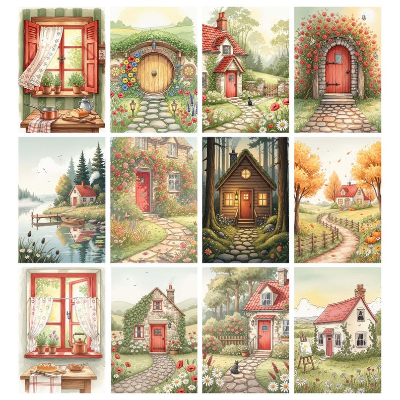 Quaint Cottage Junk Journal Pages, Cozy Cottagecore Aesthetic, Vintage ...