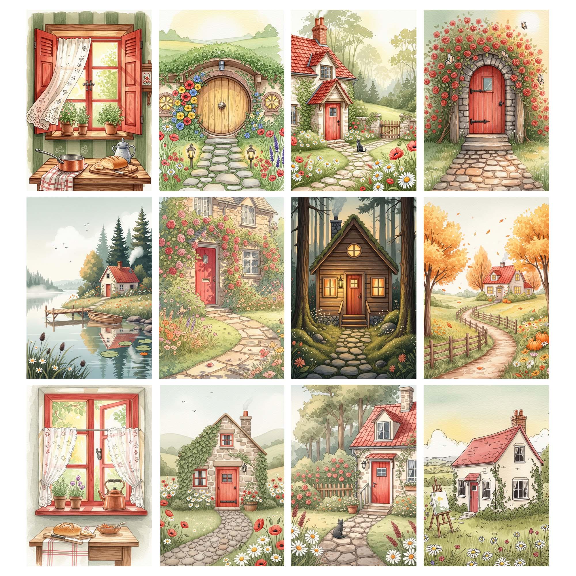 Quaint Cottage Junk Journal Pages, Cozy Cottagecore Aesthetic, Vintage ...