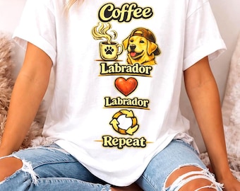 Funny Labrador Coffee Shirt Dog Lover Gift Coffee And My Lab Tee