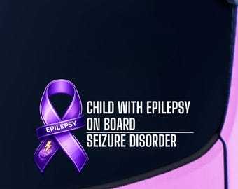 Epilepsy Medical Alert Decal | Child or Driver on Board | Vehicle Window Sticker