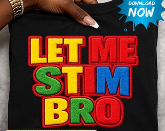 Immagine PNG per la sensibilizzazione sull'autismo / Design Stim con finto ricamo (Download digitale)