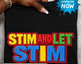 Stim and Let Stim Autism PNG / Disegno per ricamo simulato (Download digitale)
