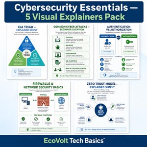 EcoVolt Tech Basics™ — Cybersäkerhetsgrunder 5-pack (Visuellt förklarande bilder-paket)
