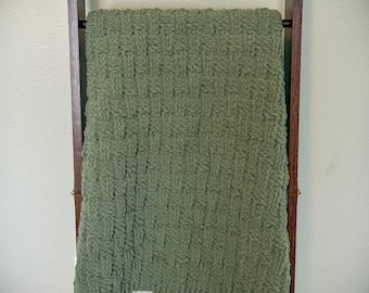 Fuzzy Basket Weave Baby Blanket