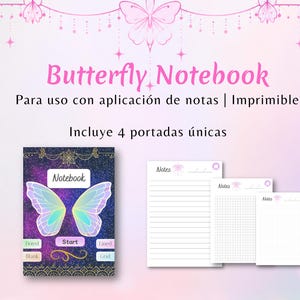 Butterfly Notebook | Cute Pastel Digital Journal | GoodNotes Notebook | Aesthetic iPad Notebook | Printable | PDF