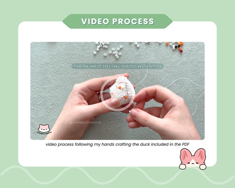 Beaded Duck Pattern PDF • 3D Seed Bead Tutorial | Peyote Stitch Keychain DIY image 8