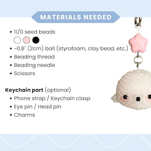 Beaded Seal Pattern PDF • 3D Seed Bead Tutorial | Peyote Stitch Keychain DIY image 4