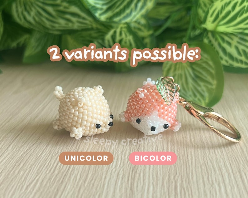 Petit motif de chat en perles PDF • Tutoriel 3D sur les perles de rocaille | Porte-clés en point de peyotl DIY image 5