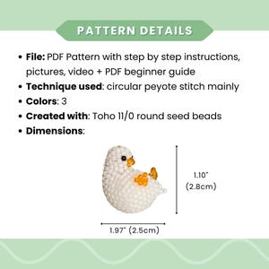 Beaded Duck Pattern PDF • 3D Seed Bead Tutorial | Peyote Stitch Keychain DIY image 2