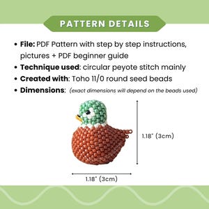 Beaded Grumpy/Silly Bird Pattern PDF • 3D Seed Bead Tutorial | Peyote Stitch Keychain DIY image 2