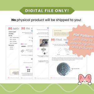 Pu&ograve; includere: Un documento modello in PDF digitale contenente istruzioni passo dopo passo, diagrammi e fotografie per un progetto artigianale. Il documento include intestazioni di testo come 'table of contents' e 'final touches'.