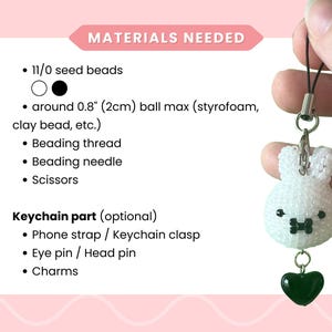 Beaded Bunny Pattern PDF • 3D Seed Bead Tutorial | Peyote Stitch Keychain DIY image 4
