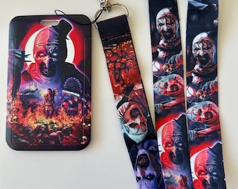 Porta badge/porta badge con cordino abbinato Horror Villain Clown