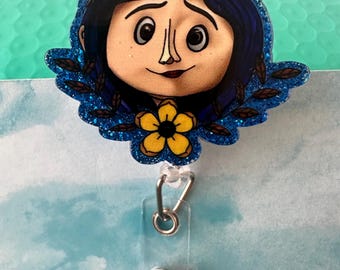 Acrylic Coraline-themed Retractable Badge Reel