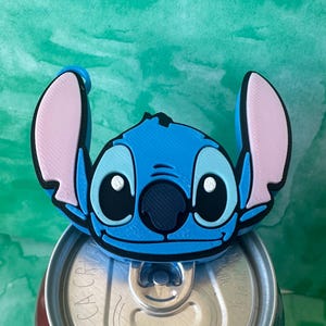 3D printed Blue Alien Character themed Beverage can tab opener keychain