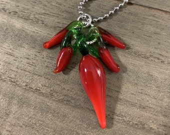 Red Chili Pepper Hot Spicy Jalapeno Habanero Charm Necklace Jewelry