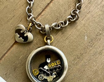 The Caped Crusader Bat man Inspired Batmobile Bat Signal Comic Superhero Dark Knight Charm Pendant Necklace Jewelry