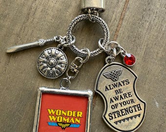 Wonder Super Woman Inspired Comic Superheroine Charm Necklace Jewelry