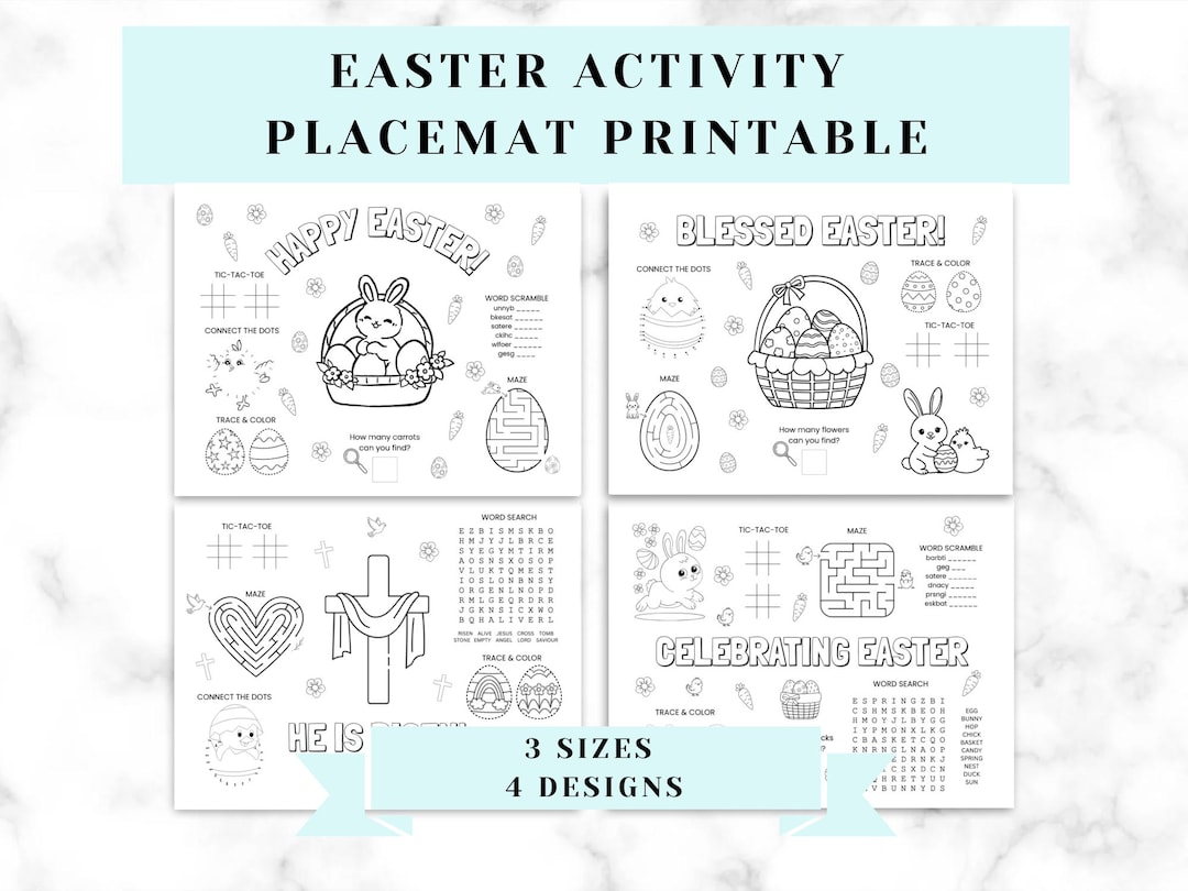 Easter Activity Placemat Printable for Kids | Christian Easter ...