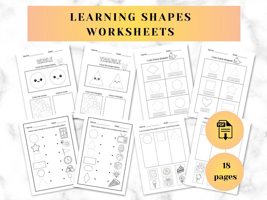 Shapes Learning Activity Worksheets for Kids | Printable Shape ...