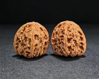 Rote Nanjiangshi Wenwan Walnüsse (39 x 40 mm) – Paar #NJS-1409 – Löwenkopf-Handtrainer – Schweres, niedriges Hand-Fidget-Toy