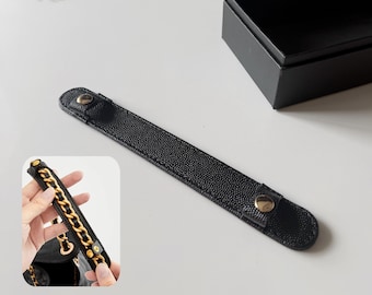 Leather Shoulder Pad For 25 Bag, Gold Snap Clip On Chain Strap Cushion, Anti-slip Comfort Bag Chain Protector