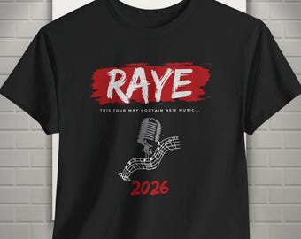 Raye Tour Tshirt, Unisex Tee, Concert Merch, Music Lover Gift, Graphic Band Shirt, Vintage Festival Top