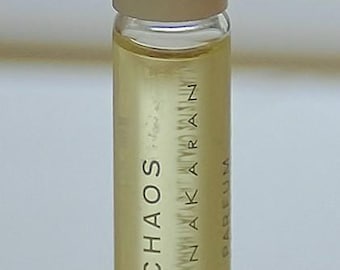 Vintage CHAOS by DONNA KARAN Perfume / Pure Parfum 4 ml 1/8 oz  Old Version Miniature splash