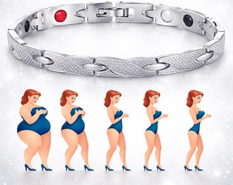 Bracelet magnétique de guérison en argent sterling 925 pour le bien-être et l'équilibre énergétique de perte de poids