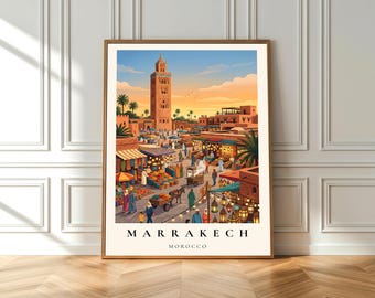 Marrakech Wall Art Poster Print | Morocco Travel Decor |
