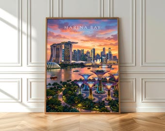 Singapore Print, Singapore Travel Poster, Singapore Wall Art, Asia Travel Print, Singapore Poster, Singapore City Art