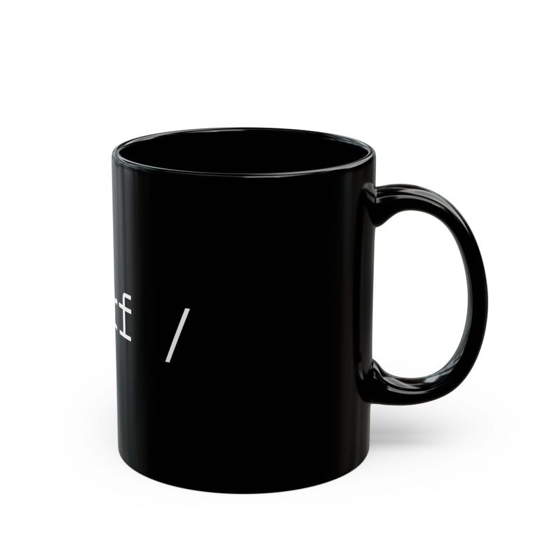 Linux Command Line rm -rf Terminal Code Mug | Black Ceramic image 2