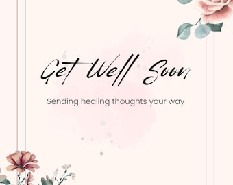 Floral Get Well Soon Card | Blush Floral Thinking of You (Digital Download)