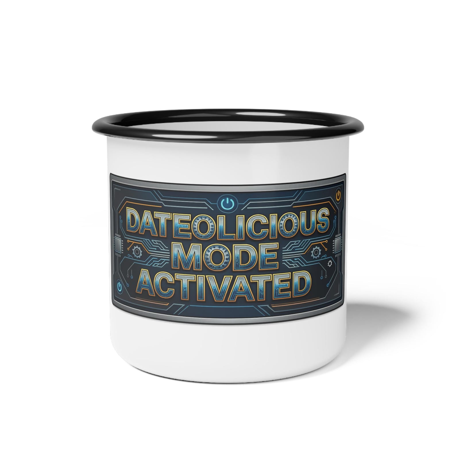 Dateolicious Mode Activated Enamel Camp Cup, 12oz