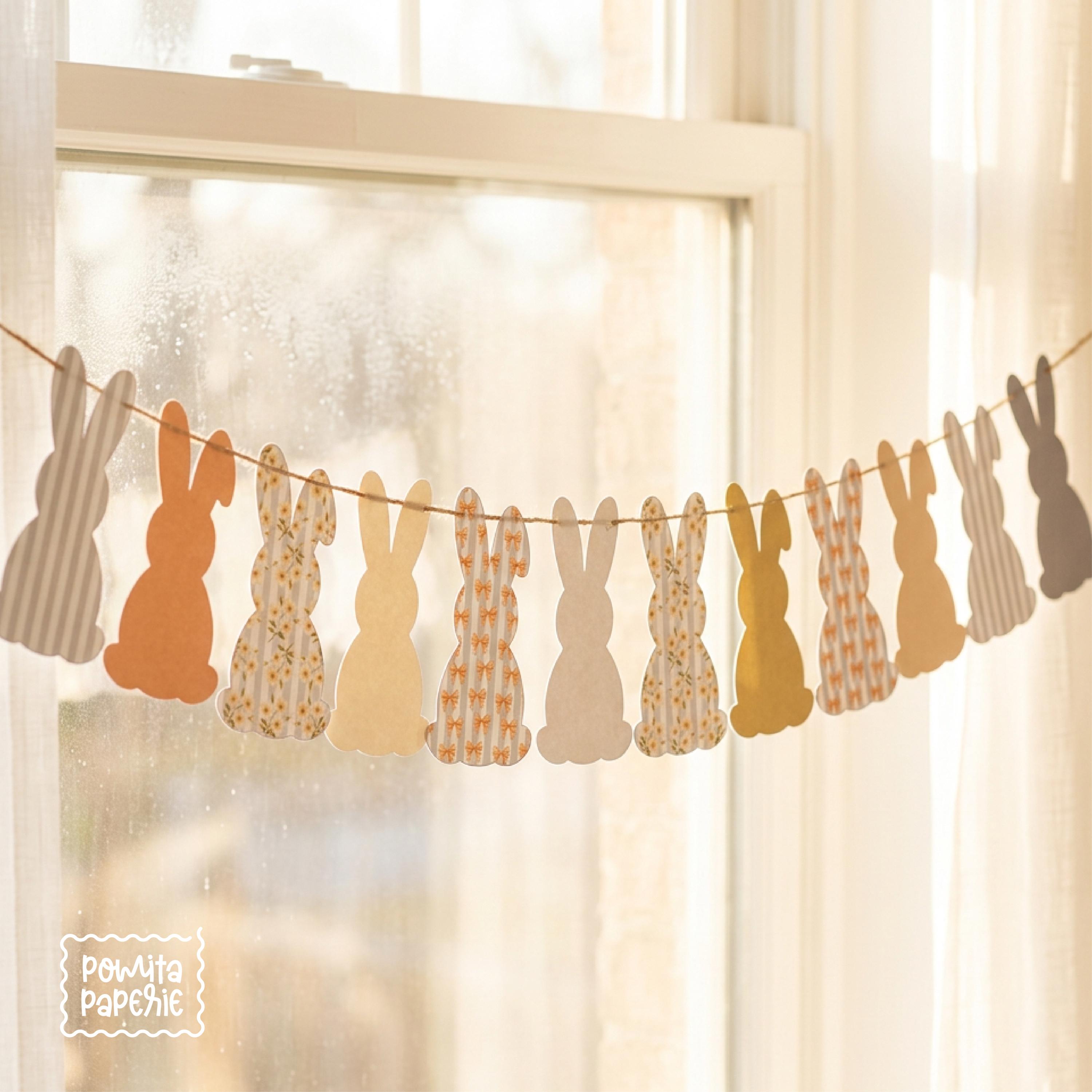 Easter Bunny Garland Printable | Easter Bunny Banner | Bunny Cutouts ...