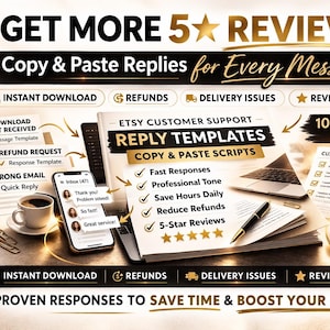 Etsy Customer Support Reply Templates – Copy Paste Scripts for Reviews (PDF Download)