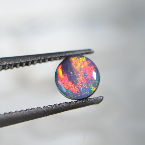 4mm Australian Black Opal  Round Cabochon Natural Gemstone Jewelry Making Supplies