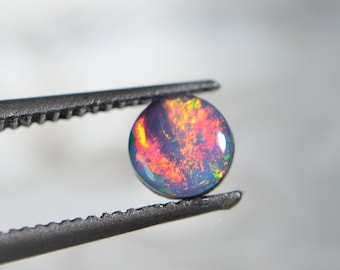 4mm Australian Black Opal  Round Cabochon Natural Gemstone Jewelry Making Supplies