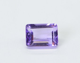 Natural Amethyst Rectangle Faceted Cabochon 7X5 mm Emerald Cut Amethyst