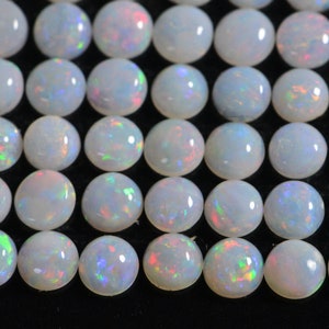 3mm Australian White Solid Opal Round Smooth Cabochon round for ring earrings 10 stone lot image 1