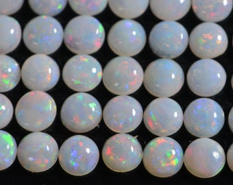 3mm Australian White Solid Opal Round Smooth  Cabochon round for ring earrings 10 stone lot