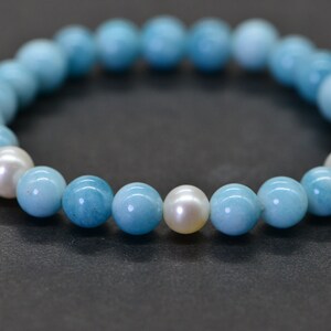 Three Pearl Larimar Quartz 6 mm Blue Natural Gemstone Beads Jewelry Making Supplies image 5