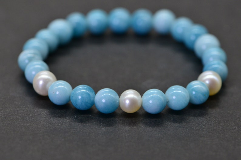 Three Pearl Larimar Quartz 6 mm Blue Natural Gemstone Beads Jewelry Making Supplies image 5