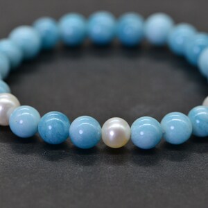 Three Pearl Larimar Quartz 6 mm Blue Natural Gemstone Beads Jewelry Making Supplies image 4